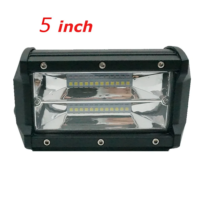 

72W 5 inch Work Light Bar 12V 24V Car Flood Spot Bar LED Bulb Fog lamp Driving Bright for Off road 4x4 Tractor 4WD Jeep SUV