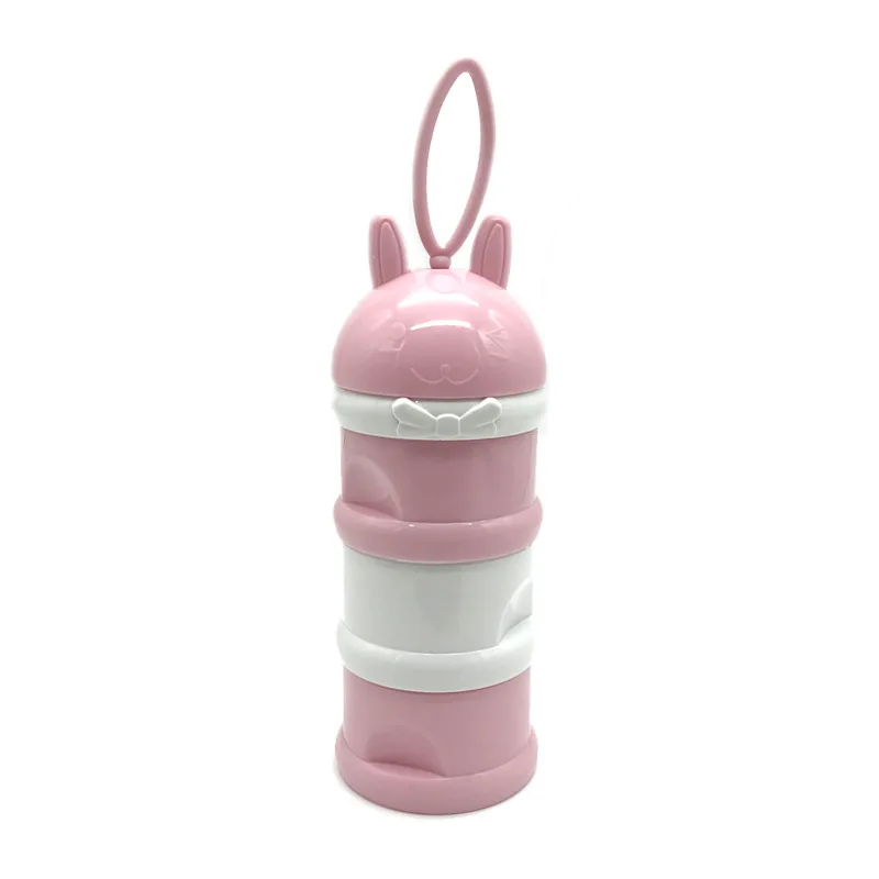 

3 layer Rabbit Portable Baby Food Storage Box Cereal Cartoon Milk Powder Boxes Toddle Kids Formula Milk Container For Children