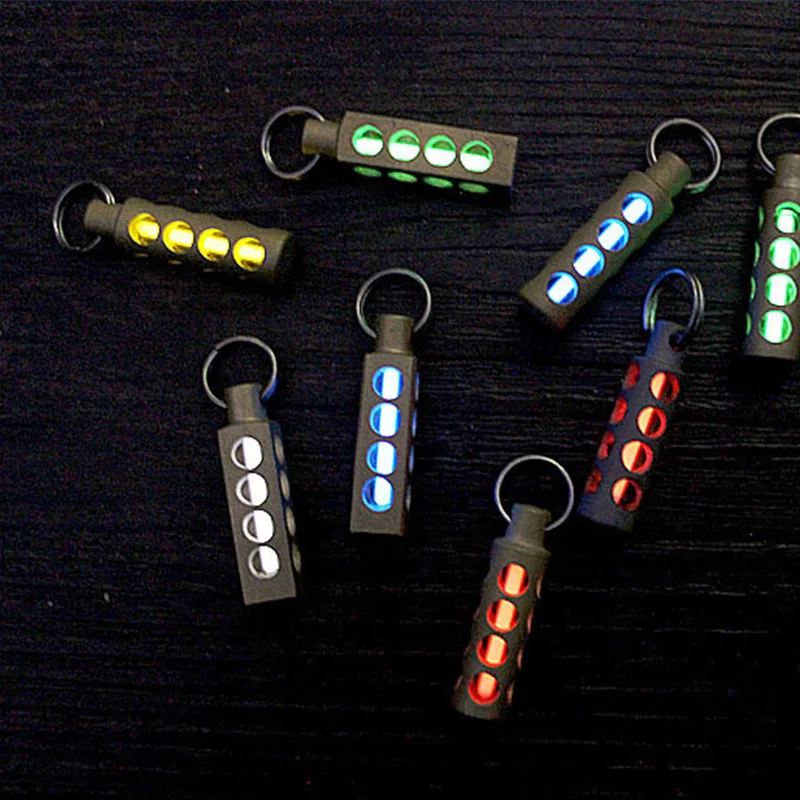 EDC Multi Tools Accessories Signal Light 1PC Cylinder Titanium Alloy Tritium Gas Tritium Lamp EDC Fluorescent Key Ring Pendant 