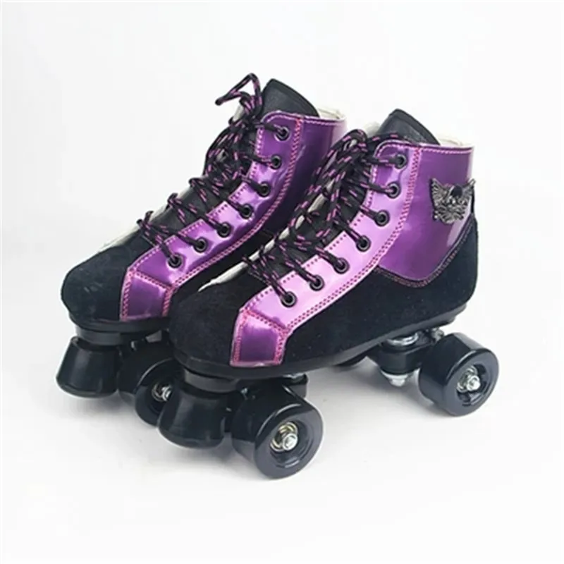 Children Adult Double Row Roller Skates Two Line Purple Blue Roller