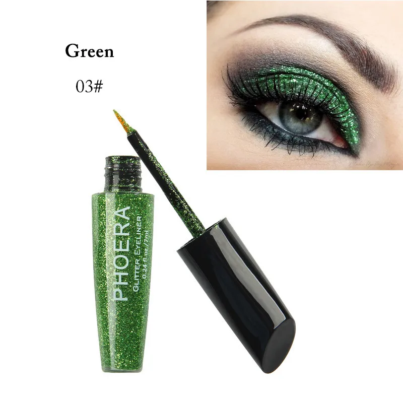 

PHOERA 10 Color Liquid Eyeliner Glitter Face Eye Cosmetics Eyeshadow Makeup Shimmer Oogpotlood Waterproof Glitters for Art TSLM1