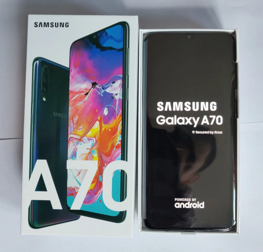 Samsung Galaxy A70 A7050, две sim-карты, четыре ядра, 6,7 дюймов, 4 камеры, 6 ГБ/8 ГБ ram, 128 ГБ rom, мобильный телефон Snapdragon 675, NFC