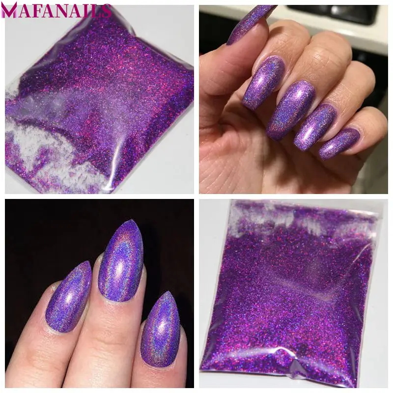 

1 Bag 50 Grams 008 (0.2 mm ) Ultra Fine Luster Purple Color Hexagon Shape Holographic Glitter for Nail Art & DIY Decoration D0.2