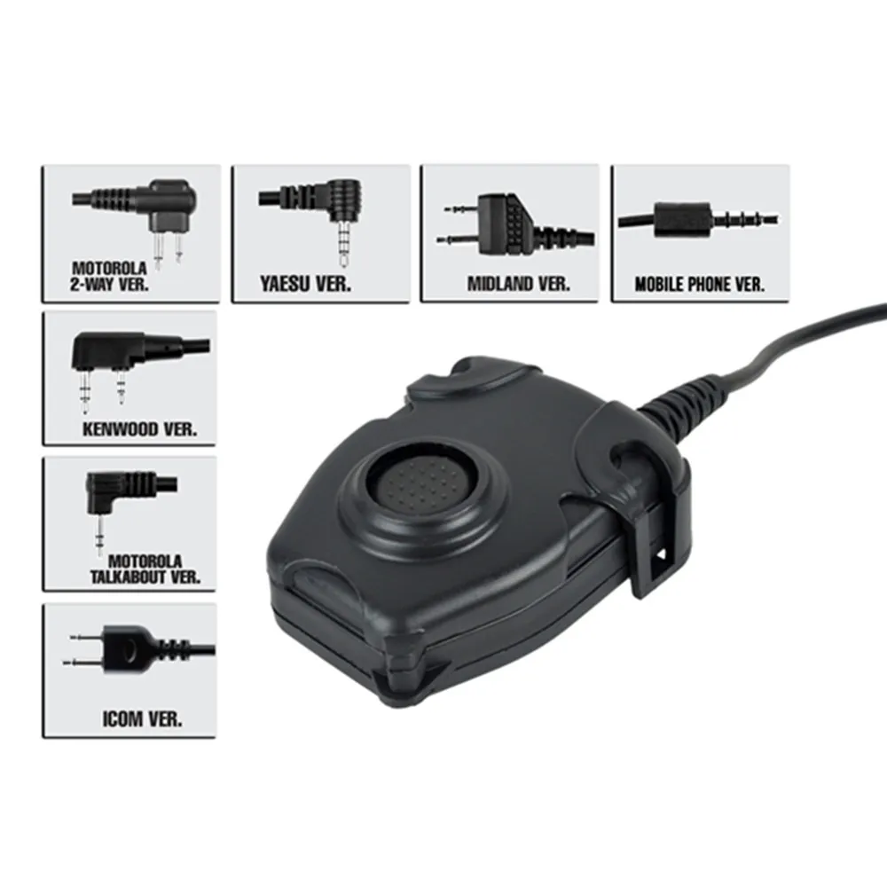 Тактические наушники PELTOR PTT Push To Talk Z112 гарнитура адаптер 1-2 Pin Радио страйкбол военный радио использование