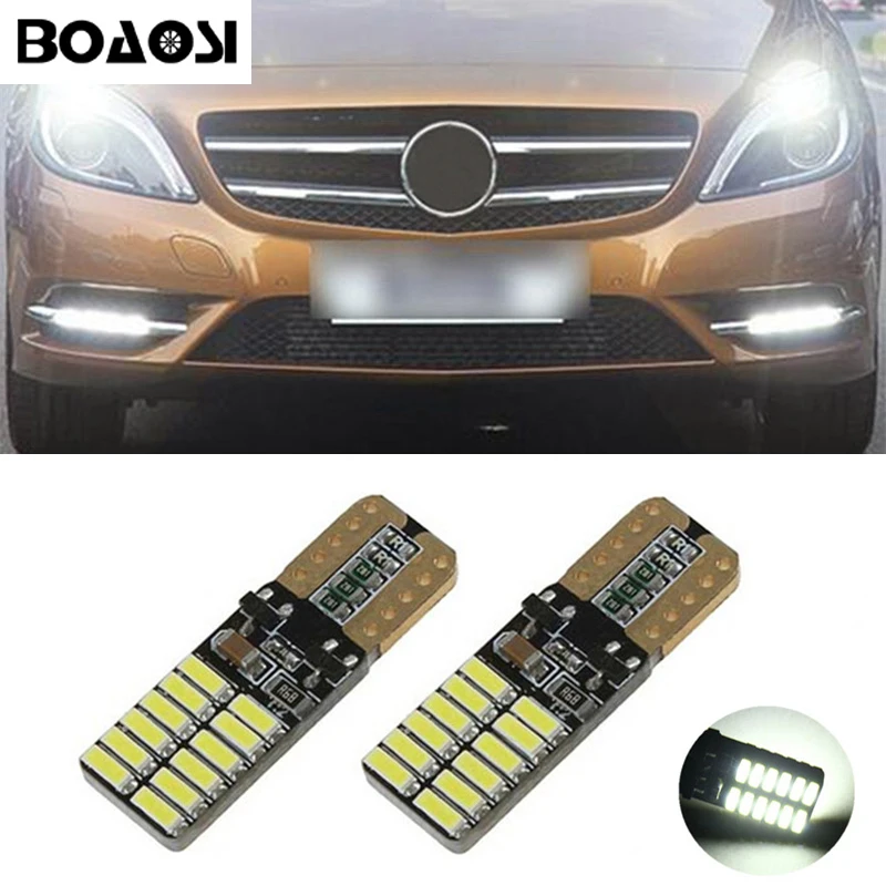 Светодиодные Автомобильные лампы BOAOSI 2x W5W с объективом проектора для Mercedes Benz w202