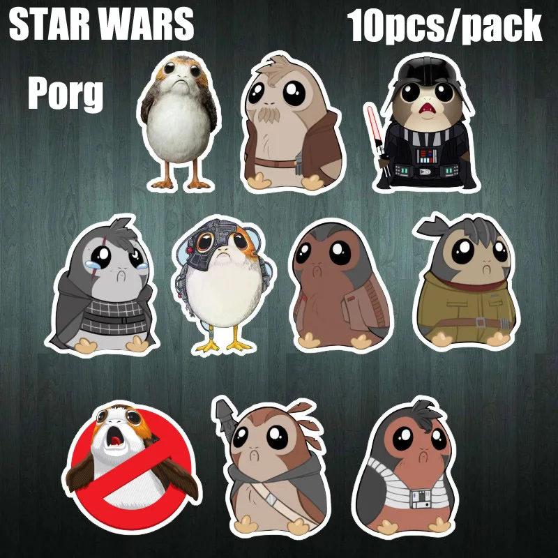 40 قطعة حرب النجوم 8 Polgers الطيور Porgs ملصقا الأمتعة حقيبة كمبيوتر محمول الهاتف المحمول الكمبيوتر الكرتون خربش ملصقات للأطفال