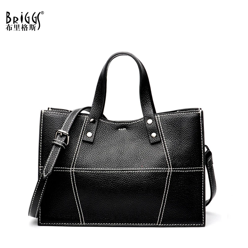 

BRIGGS Brand Genuine Leather Women Handbag Fashion Shoulder Messenger Bag for Women Soft Cow Leather Satchel Women Crossbody Bag