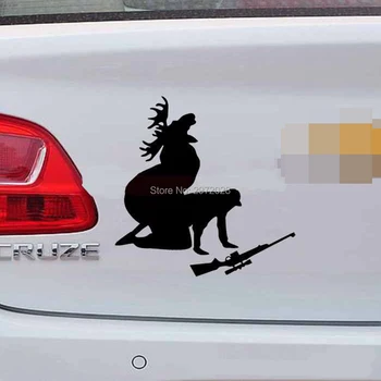 

10 x Newest Design Moose Hunting Reflective Creative Auto Decal Cartoon Car Sticker Bumper Body Decal Creative Pattern Vinyl