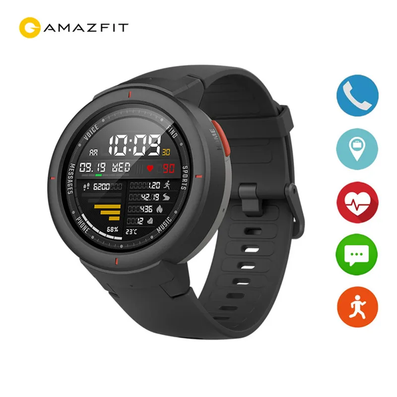 Глобальная версия Huami AMAZFIT Verge/Verge Lite умные часы IP68 Водонепроницаемые Смарт-часы gps AMOLED спортивный фитнес-трекер