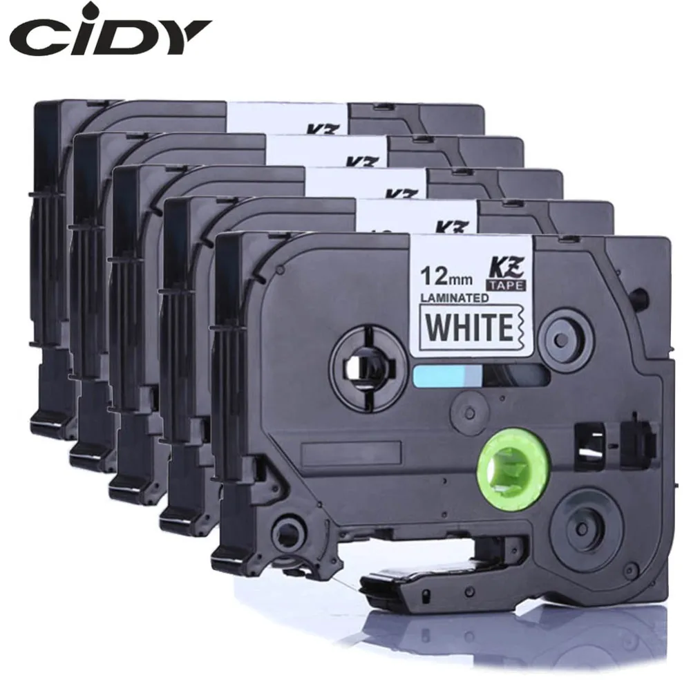 

CIDY Black on White 5pcs 12mm tz231 Tze-231 Tze231 tze 231 tz 231 tz-231 Compatible for Brother