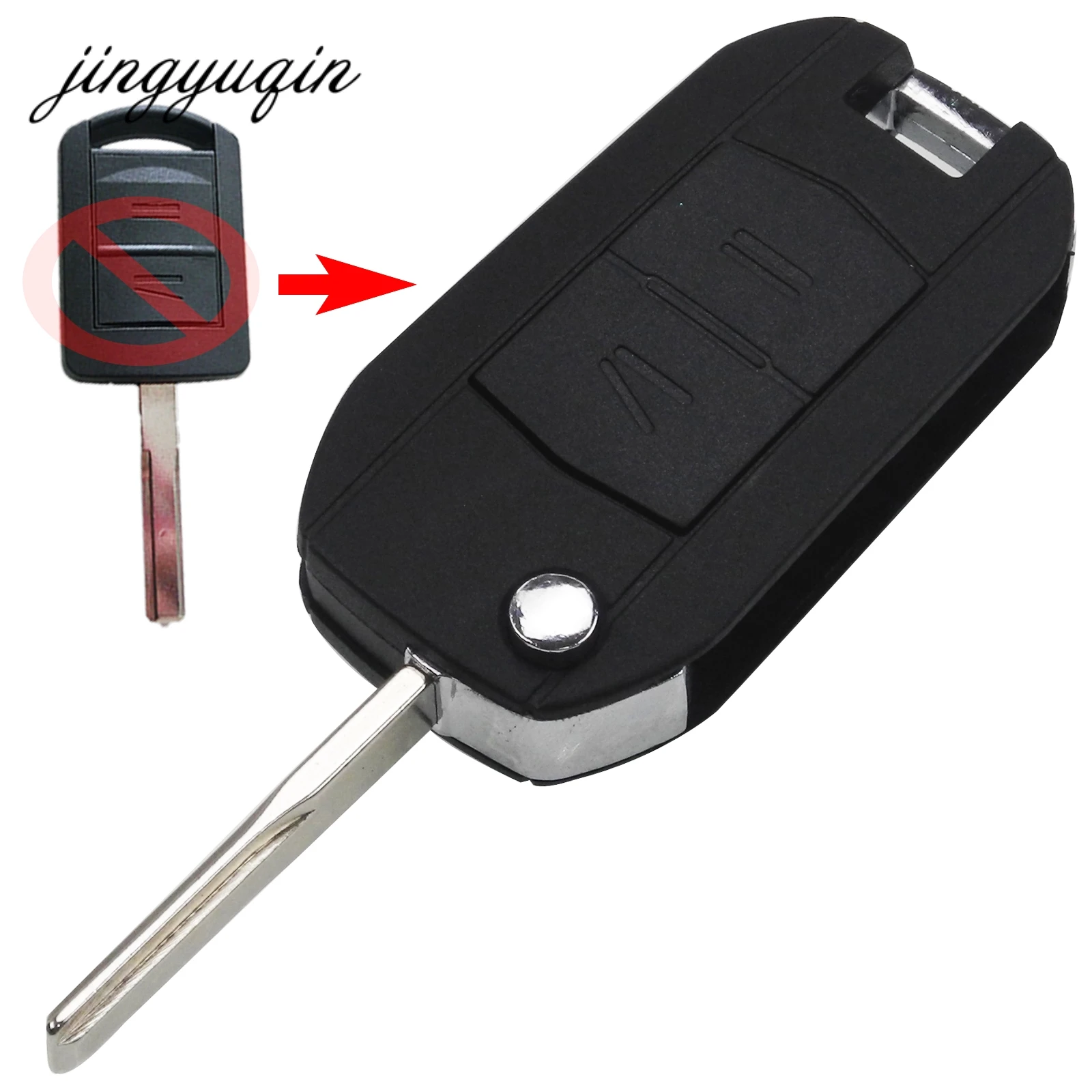 

jingyuqin HU43 Modified Folding Flip Key Shell Refit for OPEL Corsa Meriva Combo Signum fit VAUXHALL Remote Case Fob