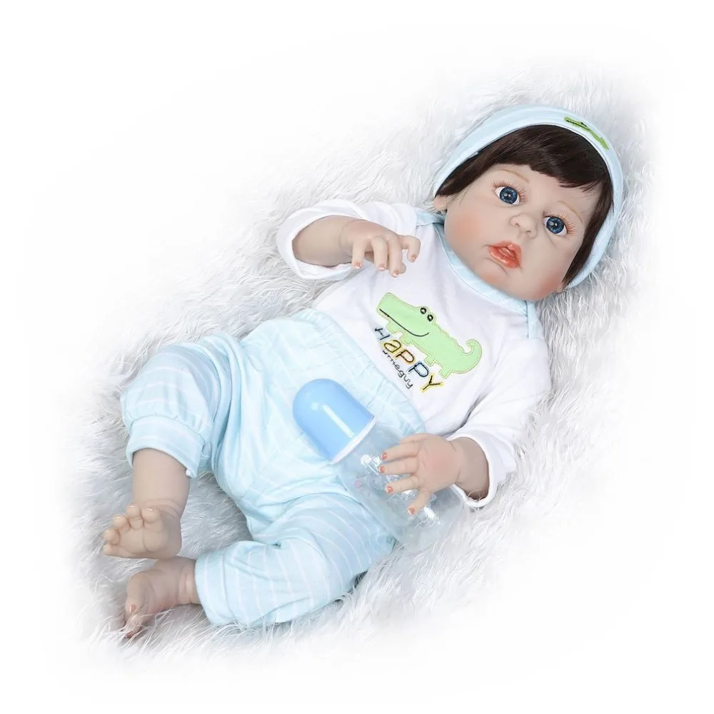 

NPK 57CM Full Body Silicone Reborn Baby Boy Doll Newborn Alive Realistic Dolls Lovely Bathe Toy Doll Boneca Baby Reborn Toys
