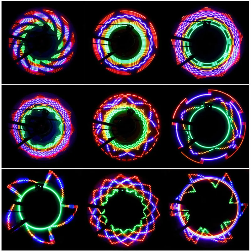 

Bicycle Tire Valve 32 Led Flash Spoke Wheel Light 30 Kinds Flash Riding Safety Bike Colorful Cycling Wheel Spoke Light