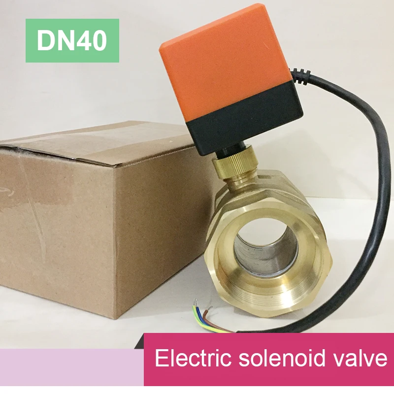 DN40(G1 1/") AC220V DC12V 2-полосная 3-жильный моторизованный латунный шаровой кран с электрическим контроллер привода