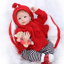 55 см силиконовая кукла-Реборн, игрушки, реалистичные новорожденные младенцы, рождественский подарок для детей, девочек, игровой домик, brinquedos