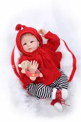 55 см силикона Reborn Baby Doll игрушки, реалистичные новорожденных Reborn Christamas подарок для девочек игровой дом Brinquedos