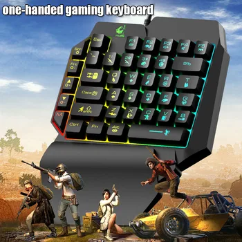 

One-Handed Wired Gaming Keyboard 39 Keys USB Port Ergonomic Keypad DJA99