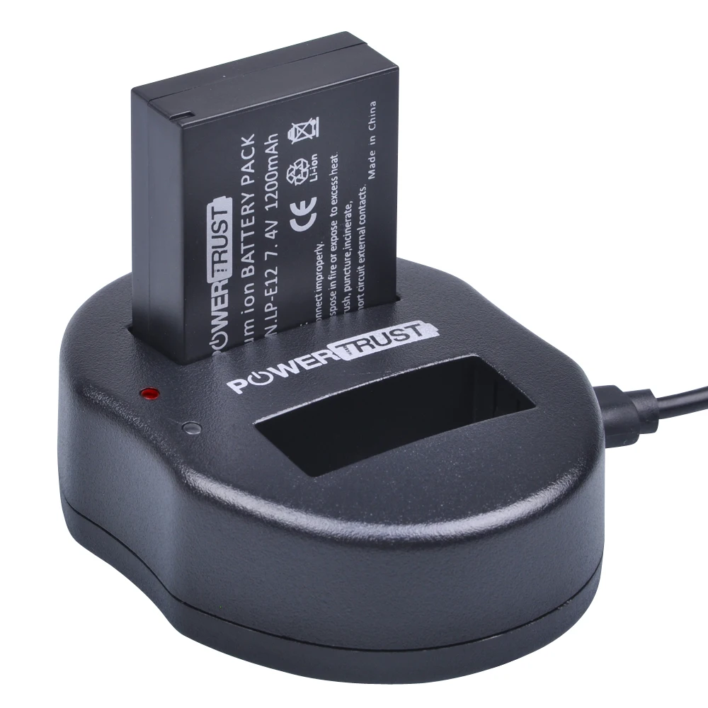 1Pc 1200mAh LP E12 LPE12 LP E12 Replacement Battery + Dual USB Charger