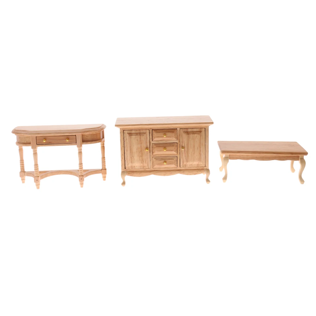 1:12 Scale Dollhouse Miniature TV Cabinet Tea Table Locker Kit Furniture Toy
