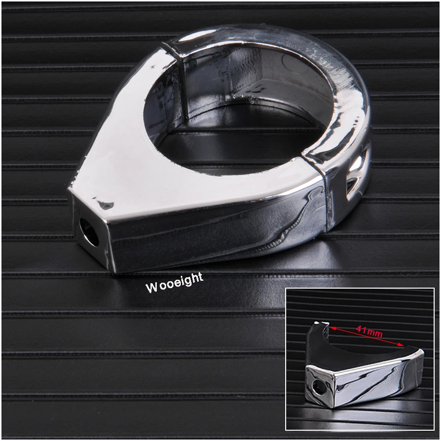 Silver Motorcycle 41mm Tube Turn Signal Relocation Fork Clamp Indicator Turn Signal Mount Bracket For Harley Touring Softail  (4)