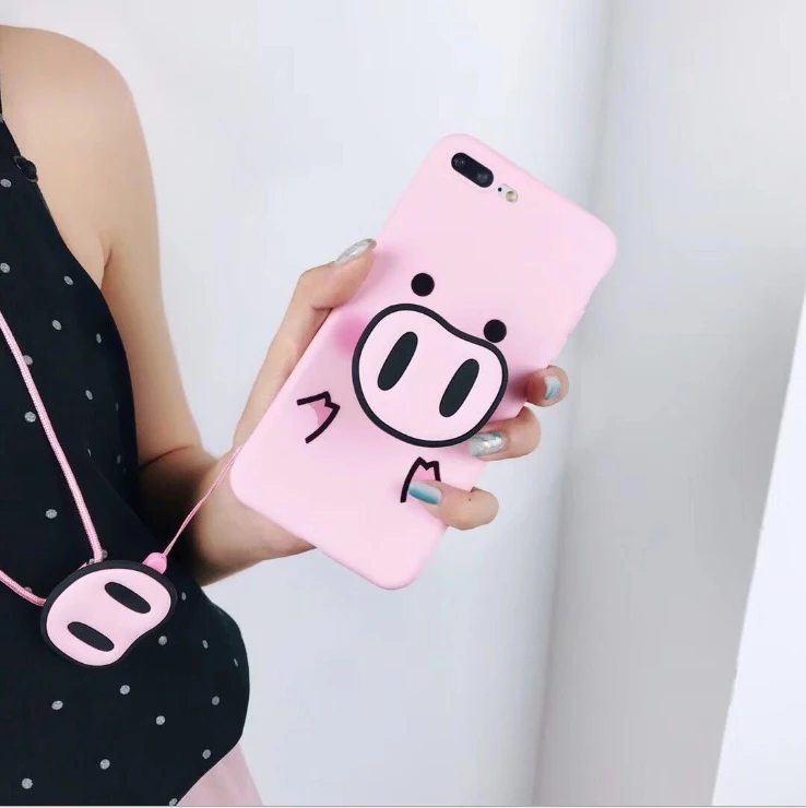 Забавный мультфильм свинья чехол для iPhone X XS Max XR 7 6s 8 плюс крышка милый нос мягкий