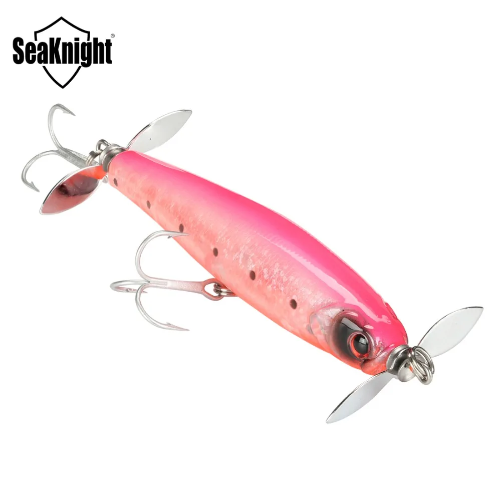 

SeaKnight 1PC SK034 Pencil Fishing Lure Topwater 90mm 3.54" 14.5g Artificial Hard Propeller Wobbler VMC Hook Carp Fishing Tackle