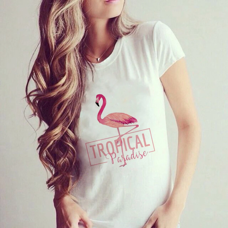 

Fashion Harajuku T Shirt Women Clothes 2019 Casual Flamingo Print Short Sleeve O-neck Vintage T Shirts Aesthetic Streetwear Tops