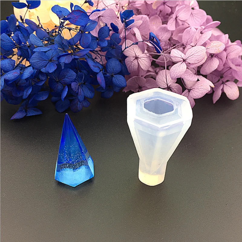 

1PC Transparent Manual Three Cubic Resin Molds Pendant DIY Silicone Mold Dried Flower Jewelry Tools Accessories