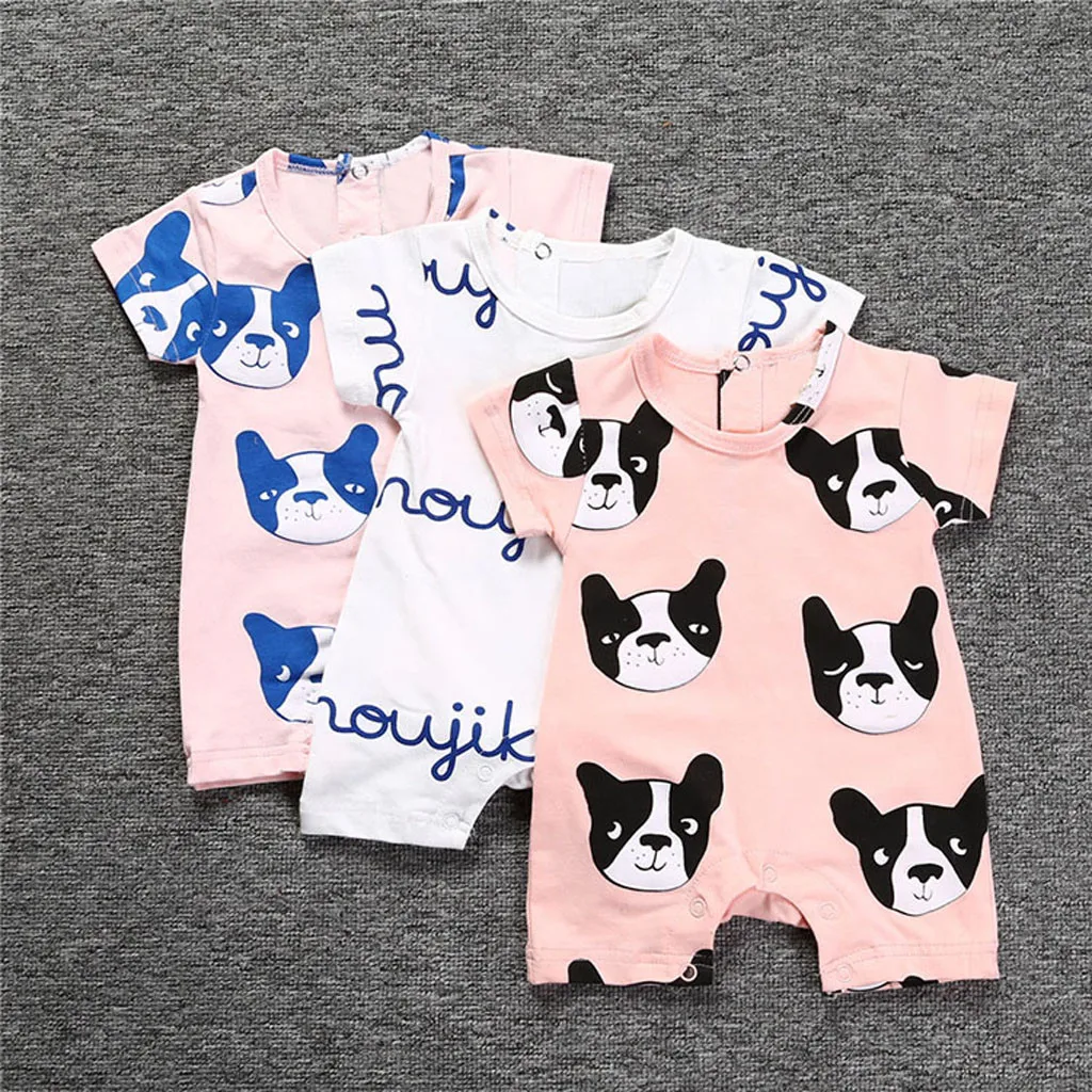 

SAGACE NewBorn Girl Boy Baby Cartoon Print Short Sleeve Romper Bodysuit Sets Baby Girl Clothes Baby Girls Short Sleeve Set