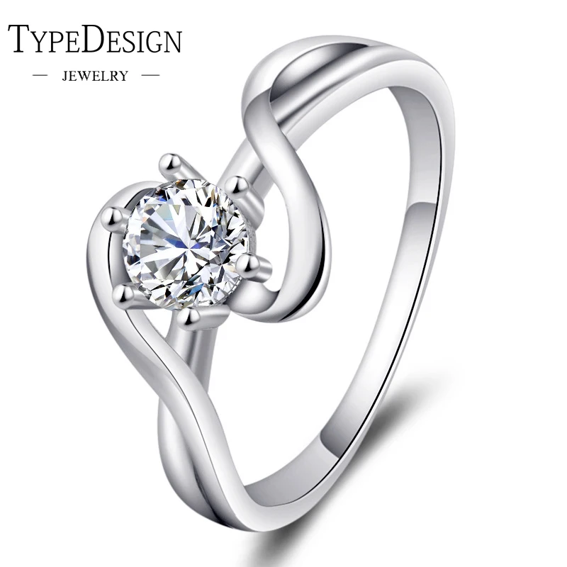 

2 colors curve mall zirconium Type Cubic Zirconia Silver Color Ring for Female Fashion Popular Rhinestone Wedding Rings for Wo