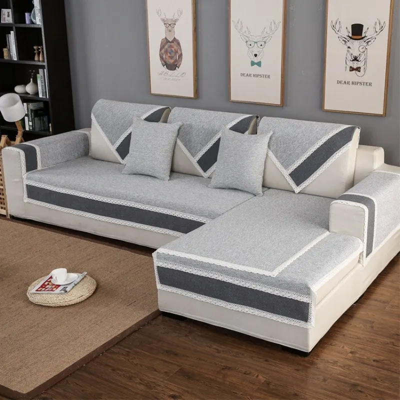 Cotton Linen Fabric Sofa Towel Sofa Cover Modern Style