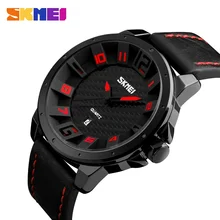SKMEI Luxury Brand Military Watches Men Quartz Analog 3D Face Leather Clock Man Sports Watches Army Watch Relogios Masculino