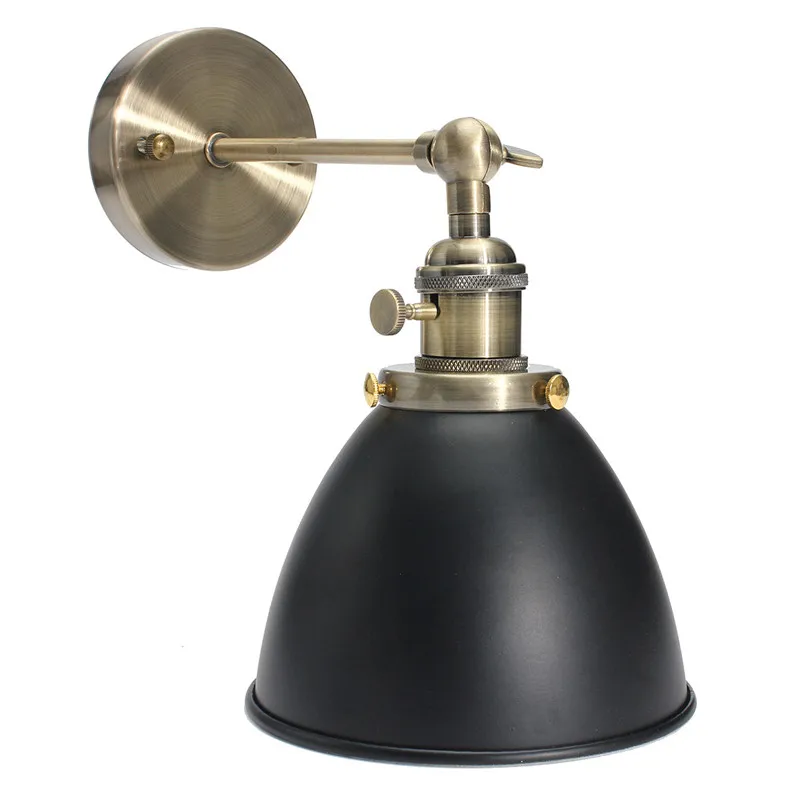 E27 абажур ретро старинный антикварный промышленный светильник, лофт деревенский черный/белый Железный материал, настенный светильник, лампа, держатель