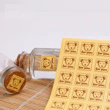 60 шт. 2,4x2,4 см Спасибо стикер Самоклеющиеся прекрасный медведь для вас выпечки пакет крафтовый уплотнитель стикер Свадьба на заказ