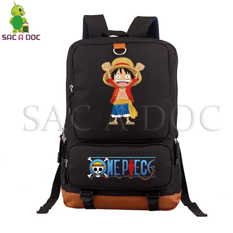 Anime One Piece Laptop Backpack Luffy Chopper School Bags for Teenage Boys Girls Casual Backpack