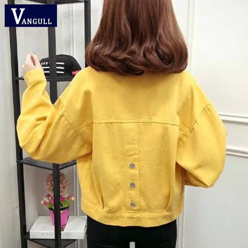 

Vangull Red Jeans Jacket Women Streetwear Vintage Clothes White Denim Jackets Casual Korean Short Coats Chamarras De Mujer 2019