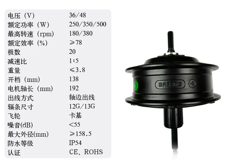 Excellent 8fun/bafang Brushless Geared Dc Cassette Latest Rear Hub Motor 48v 500w  For Electric Bicycle Ebike 1