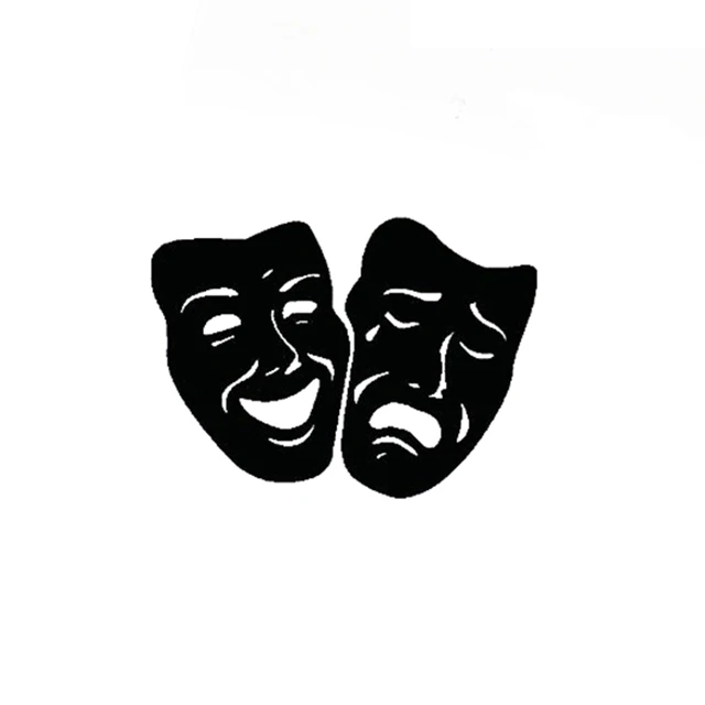 

Meaningful Masks Comedy and Tragedy Stickers Car Decal Art Car Rear windshield Decor Waterproof Vinyl Decals L531
