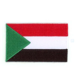 

Sudan flag patches 3 inch embroidery badges heat cut iron-on backing Customized design is welcome for us