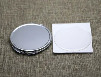 

Compact Mirror DIY Kits Dia 72mm Big Size Silver Metal Blank Pocket Mirror + Epoxy Sticker