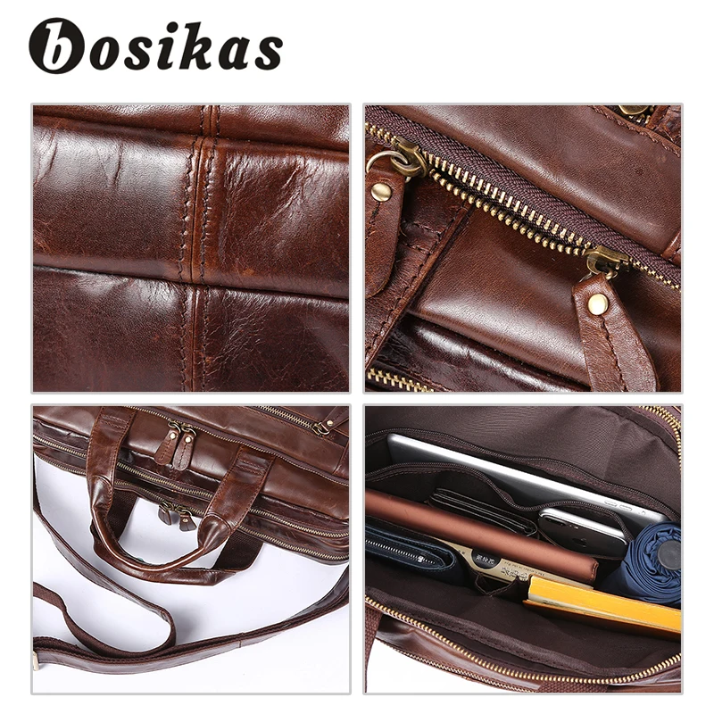BOSIKAS мужской портфель модная сумка мужская для мужчин t кожаная на молнии