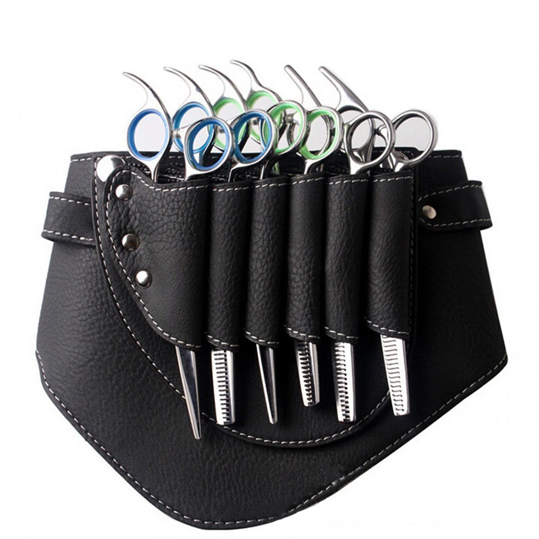 

PU Leather Barber Hair Scissor Bag Hairdressing Holster Pouch Holder Case Rivet Clips Bag with Waist Shoulder Belt Hair Tool
