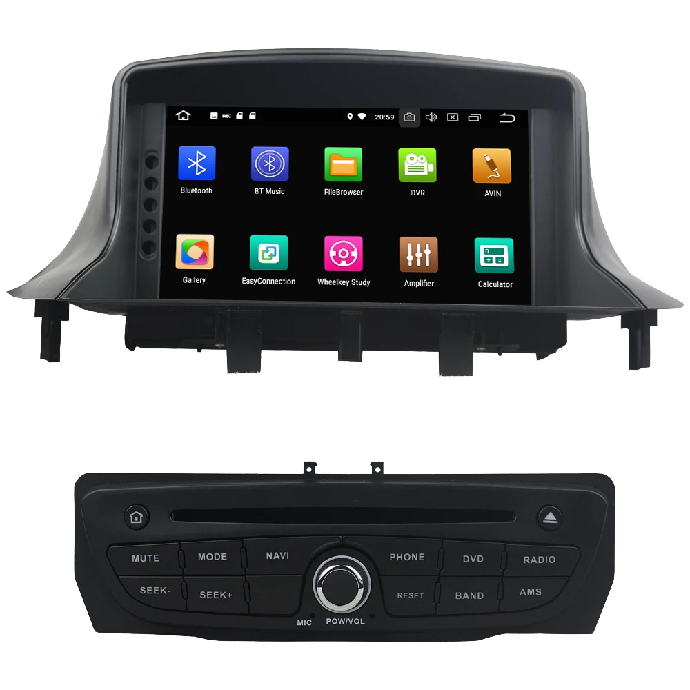 Excellent 7" Octa Core 4G Android 8.1 4GB RAM 64GB ROM BT Car DVD Player Stereo Radio GPS Glonass For Renault Megane III Fluence 2009-2016 1