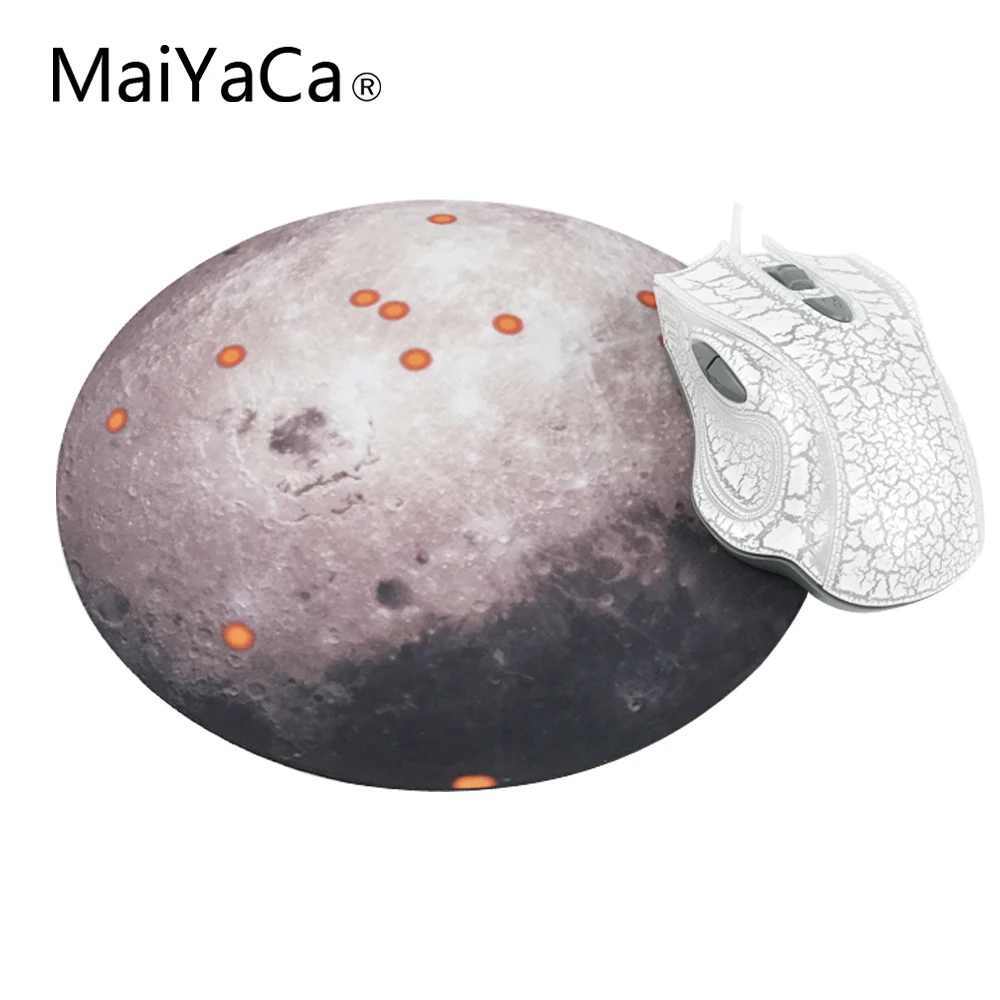 MaiYaCa Moon маленький размер круглый коврик для мыши Нескользящий Резиновый Коврик