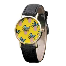 2017 Dignity Style Watchs Pineapples Sample PU Leather-based Band Analog Quartz Vogue Watches Dec 6