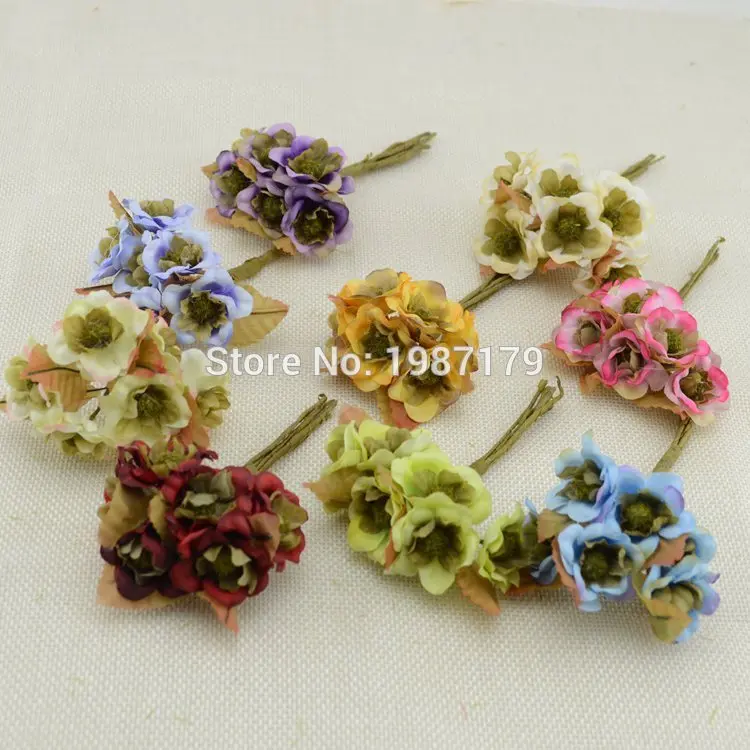 2016 (6pcs/lot) artificial flowers small flowers hair accessories