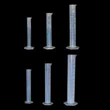 Cylindre gradué en plastique blanc clair de mesure de liquide pour des outils de laboratoire de fournitures de laboratoire 10ml,25ml,50ml,100ml,250ml,500ml