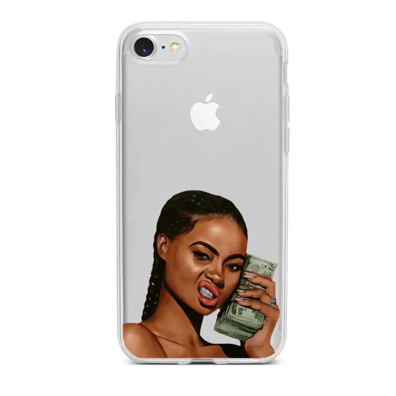 MAKE MONEY Not Friends Kash Black head Girl Fundas чехол для iPhone X XR XS Max 8 7 6s Plus Мягкий Прозрачный силиконовый чехол - Цвет: TPU