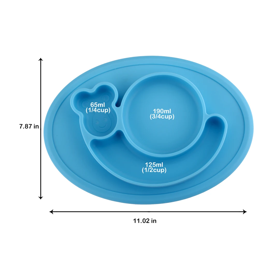 Qshare Младенцы Силиконовый поднос детские блюда для кормления тарелка лоток для ребенка столовая посуда водонепроницаемый детский коврик для посуды