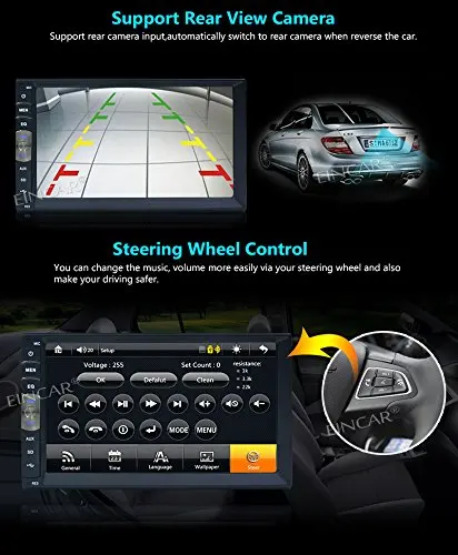 Discount Eincar 6.5" HD 2DIN In Dash Car CD DVD Player Touch Screen Radio Stereo Bluetooth MP3 MP4 MP5 USB SD + wireless Rearview Camera 4